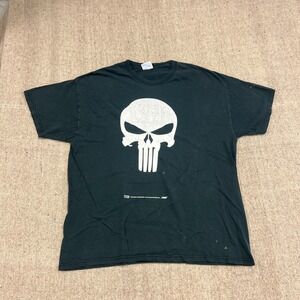 Vintage Punisher Shirt Mens XL Black 1990s Marvel THQ Movie Promo